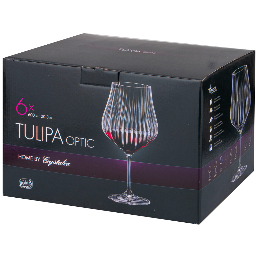 набор бокалов для вина из 6 штук tulipa optic 600мл 674-877