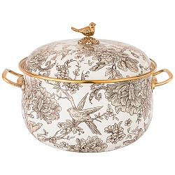 Эмалированные кастрюли, кастрюля эмалированная с крышкой, серия royal garden 6,1л, диа.24см подходит для индукцион.пл 950-085