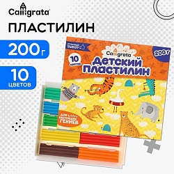 Пластилин Calligrata, 10 цветов, 200 г, Пластилин Calligrata, 10 цветов, 200 г 4774912