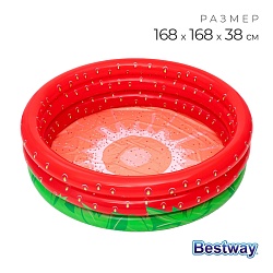 Бассейн надувной Sweet Strawberry, 168 x 168 х 38 см, 51145 Bestway, Бассейн надувной Sweet Strawberry, 168 x 168 х 38 см, 51145 Bestway 4730479