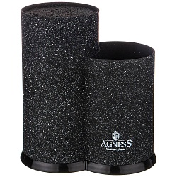 Подставки для ножей, подставка для ножей agness black marble универсальная,20х12х22см 911-685