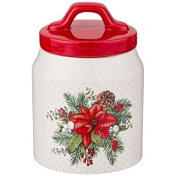 Новогодние емкости для продуктов, емкость для сыпучих продуктов 10х10х14 см / 600 мл 358-1927