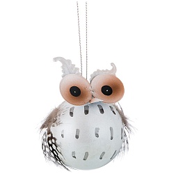 Новогодние фигурки, фигурка сова 5х5х7,5 см 100-630