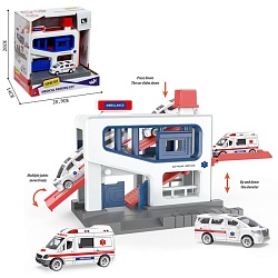 Парковка «Скорая», подъёмный механизм, 1 машинка в комплекте, МИКС, Парковка «Скорая», подъёмный механизм, 1 машинка в комплекте, МИКС 9666941