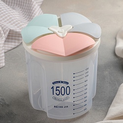 Банка пластиковая для сыпучих продуктов, 3 отсека, 12,5x15,5 см, цвет МИКС, Банка пластиковая для сыпучих продуктов, 3 отсека, 12,5x15,5 см, цвет МИКС 4445794
