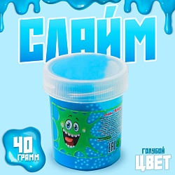 Слайм «Плюх»,голубой с шариками, туба 40 г, Слайм «Плюх»,голубой с шариками, туба 40 г 3953460