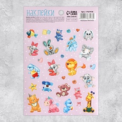 Наклейки детские бумажные «Любимые игрушки», 11 х 16 см, Наклейки детские бумажные «Любимые игрушки», 11 х 16 см 1767476