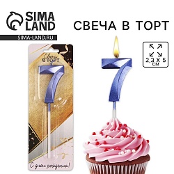 Свеча для торта, цифра «7», 11,5 х 2,3 см, Свеча для торта, цифра «7», 11,5 х 2,3 см 6779331