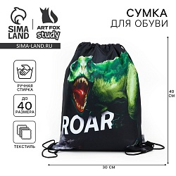 Мешок для обуви «1 сентября: ROAR!» полиэстер, размер 30 х 40 см, Мешок для обуви «1 сентября: ROAR!» полиэстер, размер 30 х 40 см 7065993