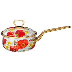 Ковши, ковш эмалированный, серия маки 14см / 0,9л d 14 см длина 31см подходит для индукцион 950-460