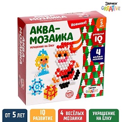 Новый год! Аквамозаика «Дед Мороз и Снегурочка», украшение на ёлку, 4 фигурки, Новый год! Аквамозаика «Дед Мороз и Снегурочка», украшение на ёлку, 4 фигурки 4175123