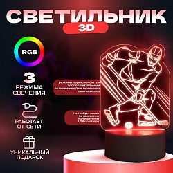 Светильник Хоккеист LED RGB от сети 9,5х10,5х17 см, Светильник Хоккеист LED RGB от сети 9,5х10,5х17 см 5074782