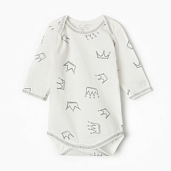 Боди Bloom Baby Короны с дл. рукавом, р. 68 см, молочный, Боди Bloom Baby Короны с дл. рукавом, р. 68 см, молочный 9932262