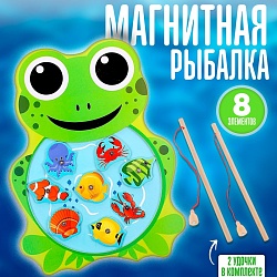 Рыбалка «Лягушонок», 8 элементов + 2 удочки, Рыбалка «Лягушонок», 8 элементов + 2 удочки 1557006