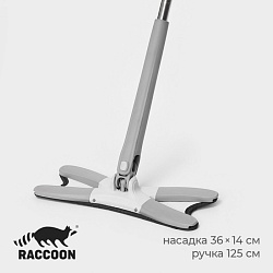 Швабра с отжимом Twist Raccoon, насадка из микрофибры 36x14 см, стальная нержавеющая ручка 125 см, Швабра с отжимом Twist Raccoon, насадка из микрофибры 36x14 см, стальная нержавеющая ручка 125 см 7865746