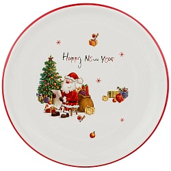 Новогодние тарелки, тарелка подстановочная с новым годом! 26х26х3 см 358-1645