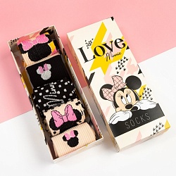 Набор носков Love Minnie, Минни Маус, 5 пар, 23-25 см, Набор носков Love Minnie, Минни Маус, 5 пар, 23-25 см 6896720