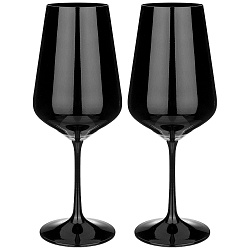Бокалы для вина, набор бокалов из 2 штук total black 450 мл высота 24 см 674-749