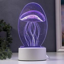 Светильник Медуза LED RGB от сети 9,5х10х21,5 см RISALUX, Светильник Медуза LED RGB от сети 9,5х10х21,5 см RISALUX 4297014