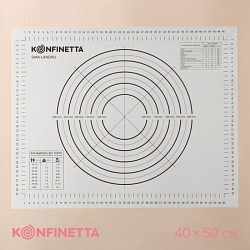 Армированный коврик для выпечки с разметкой KONFINETTA, силикон, 40x50 см, 0,44 мм, цвет чёрный, Армированный коврик для выпечки с разметкой KONFINETTA, силикон, 40x50 см, 0,44 мм, цвет чёрный 5241001