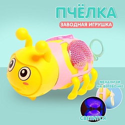 Игрушка заводная «Пчела», световые эффекты, цвета МИКС, Игрушка заводная «Пчела», световые эффекты, цвета МИКС 5194974