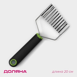 Нож для фигурной нарезки Доляна Lime, 20 см, нержавеющая сталь, цвет чёрно-зеленый, Нож для фигурной нарезки Доляна Lime, 20 см, нержавеющая сталь, цвет чёрно-зеленый 7139529