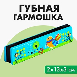 Губная гармошка «Курочка», размер 2?13?3 см, цвет бирюзовый, Губная гармошка «Курочка», размер 2?13?3 см, цвет бирюзовый 5490013