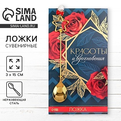 Ложка с подвесом «Красоты и вдохновения», 3 х 15 см., Ложка с подвесом «Красоты и вдохновения», 3 х 15 см. 7789222