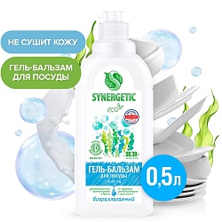 Гель-бальзам для мытья посуды и детских игрушек SYNERGETIC Pure 0% ,биоразлагаемый,0,5л, Гель-бальзам для мытья посуды и детских игрушек SYNERGETIC Pure 0% ,биоразлагаемый,0,5л 9619248