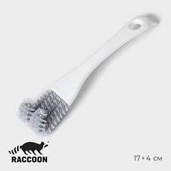 Щётка для чистки посуды и решёток-гриль Raccoon, 17x4 см, цвет белый, Щётка для чистки посуды и решёток-гриль Raccoon, 17x4 см, цвет белый 9214536