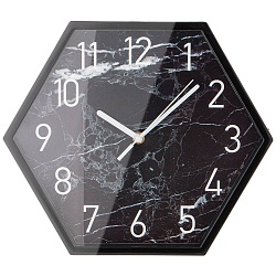 Настенные часы, часы настенные marble цвет:черный 30х30х4,5 см 220-458