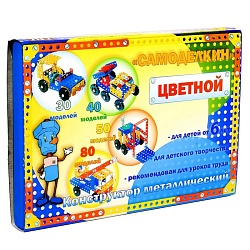 Конструктор «Самоделкин 80», 307 деталей, 80 моделей, цветной, Конструктор «Самоделкин 80», 307 деталей, 80 моделей, цветной 3296944