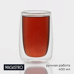 Стакан стеклянный с двойными стенками Magistro «Поль», 400 мл, Стакан стеклянный с двойными стенками Magistro «Поль», 400 мл 3600754