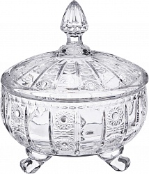 Фруктовницы и конфетницы, конфетница с крышкой muza crystal диаметр 17 см высота 21 см 195-117