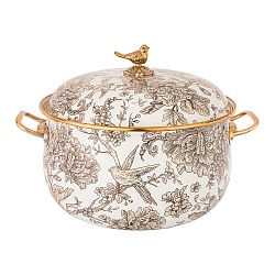 Эмалированные кастрюли, кастрюля эмалированная agness с крышкой, серия royal garden 4,8л, диа.22см подходит для индукцион.пл 950-084