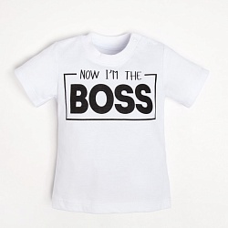 Футболка детская Крошка Я Little Boss, рост 62-68 см, цвет белый, Футболка детская Крошка Я Little Boss, рост 62-68 см, цвет белый 9096410