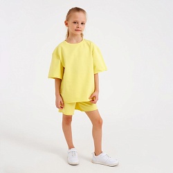Костюм детский (футболка, шорты) MINAKU: Casual Collection цвет лимонный, рост 152, Костюм детский (футболка, шорты) MINAKU: Casual Collection цвет лимонный, рост 152 7695376