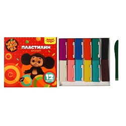 Пластилин 12 цветов 180 г, Мульти-Пульти Чебурашка, со стеком, картонная упаковка, Пластилин 12 цветов 180 г, Мульти-Пульти Чебурашка, со стеком, картонная упаковка 9845053