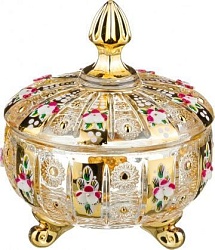 Фруктовницы и конфетницы, конфетница с крышкой lefard gold glass диаметр 12 см высота 14 см 195-103