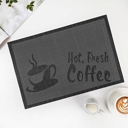 Салфетка сервировочная на стол Fresh coffee, 45x30 см, цвет чёрный, Салфетка сервировочная на стол Fresh coffee, 45x30 см, цвет чёрный 1211017