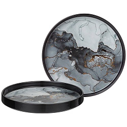 Тарелки, набор тарелок закусочных lefard moon art 2шт 20,5см черный 42-398