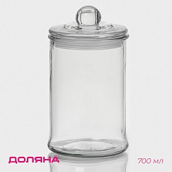 Банка стеклянная для сыпучих продуктов «Стелла», 700 мл, 10x18 см, Банка стеклянная для сыпучих продуктов «Стелла», 700 мл, 10x18 см 1204957
