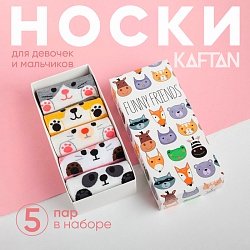 Набор носков KAFTAN Funny friends 5 пар, 22-24 см, Набор носков KAFTAN Funny friends 5 пар, 22-24 см 4685316