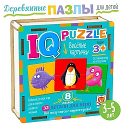 Пазл деревянный IQ «Весёлые картинки», Пазл деревянный IQ «Весёлые картинки» 10235191