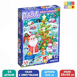 Пазл с липучками «Весёлый Новый год», 54 детали, Пазл с липучками «Весёлый Новый год», 54 детали 7729861