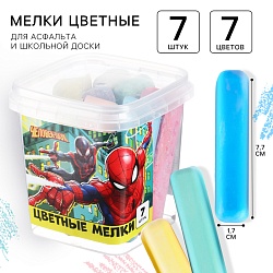 Набор цветных мелков Человек-паук , 7 цветов МИКС, Набор цветных мелков Человек-паук , 7 цветов МИКС 9562728