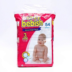 Подгузники детские Bebish 3 Midi (4 - 9 kg), 54 шт, Подгузники детские Bebish 3 Midi (4 - 9 kg), 54 шт 9197646